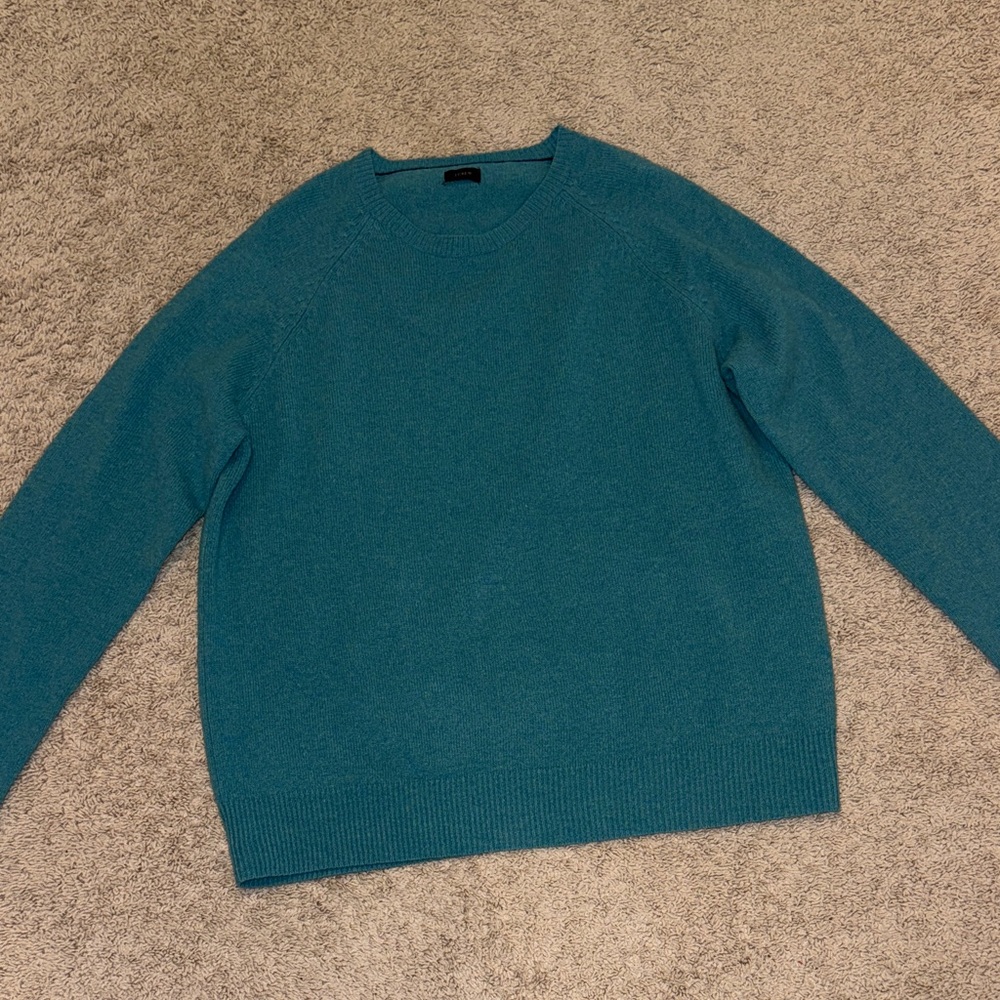J. Crew Men's Teal Crewneck Sweater